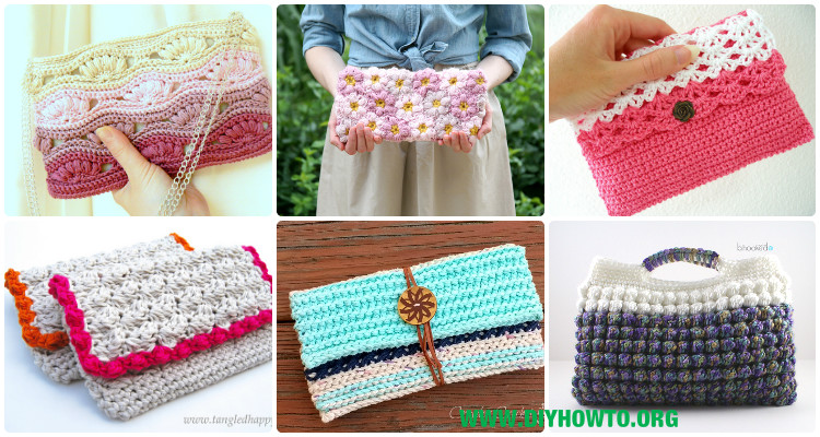 DIYHowto Crochet Clutch Bag Purse Free Patterns FB