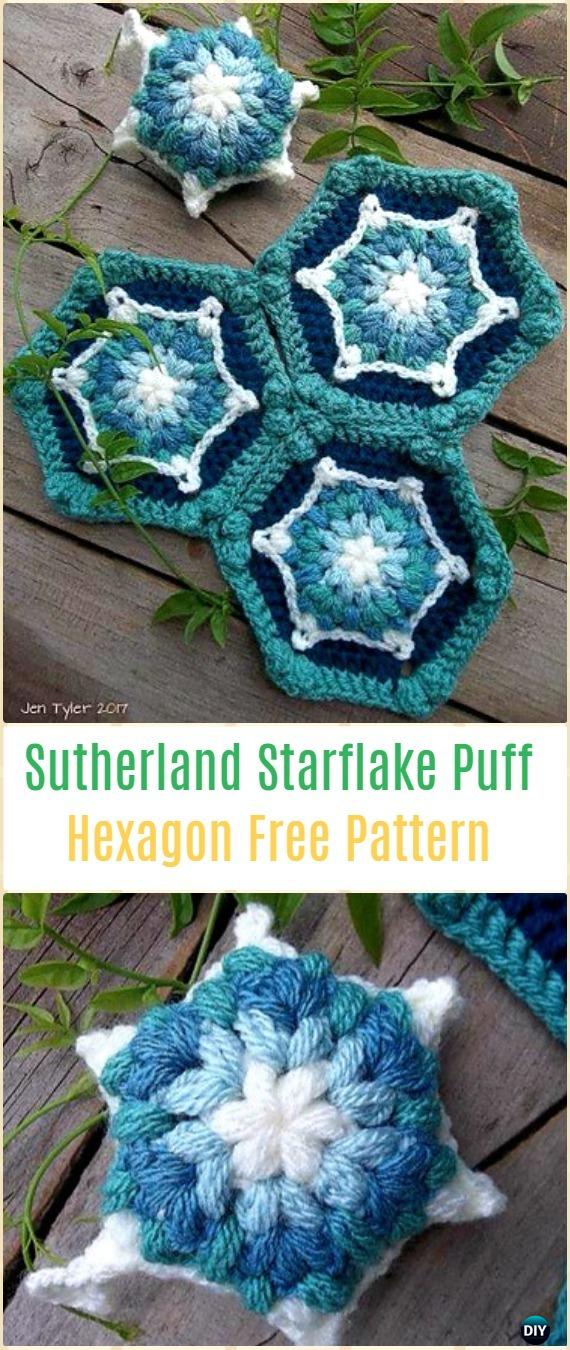 Crochet Hexagon Motif Free Patterns &amp; Instructions