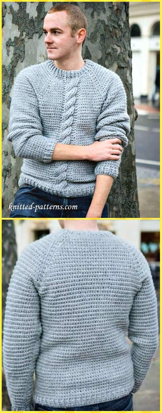 Crochet Men Sweater Free Patterns & Tutorials