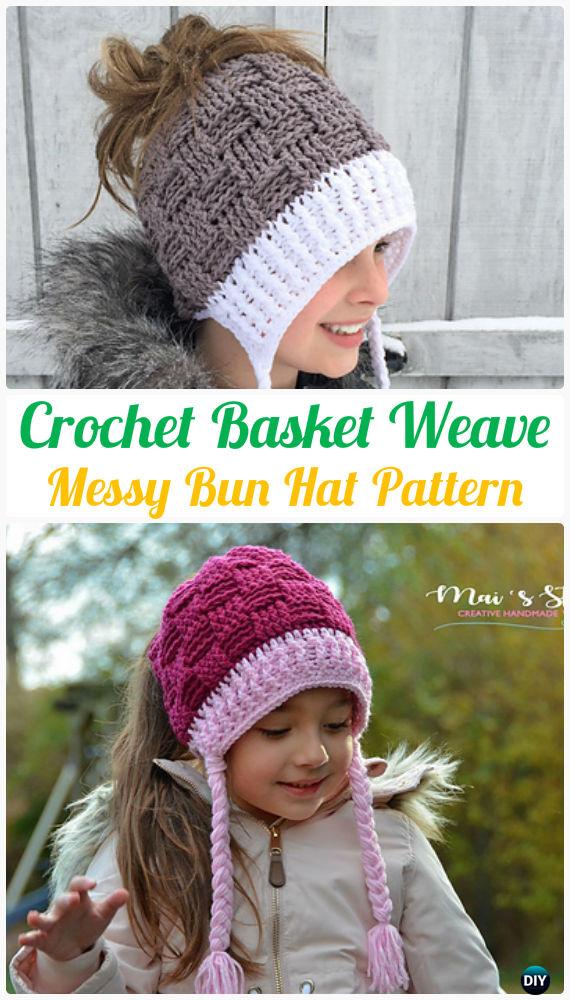 Crochet Ponytail Messy Bun Hat Free Patterns [Instructions]