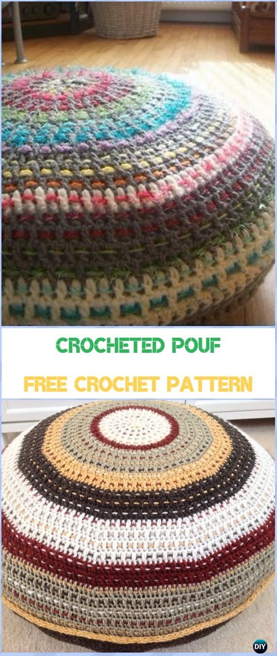 Crochet Poufs &amp; Ottoman Free Patterns &amp; DIY Tutorials