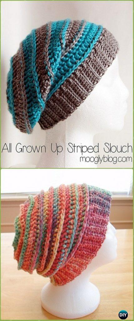 Crochet Slouchy Beanie Hat Free Patterns Tutorials