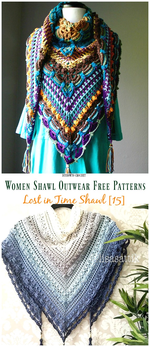 Crochet Women Shawl Outwear Free Patterns Instructions