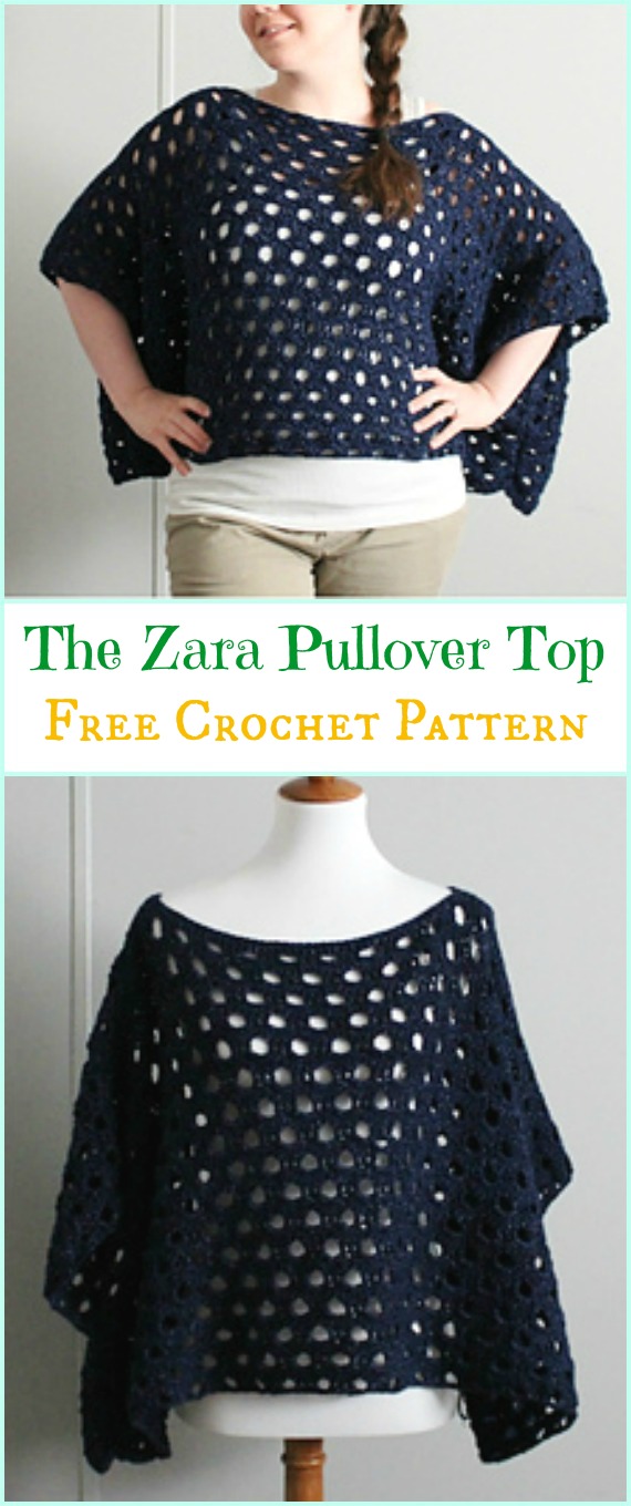 Crochet Women Pullover Sweater Free Patterns [Tops &amp; Tunics]