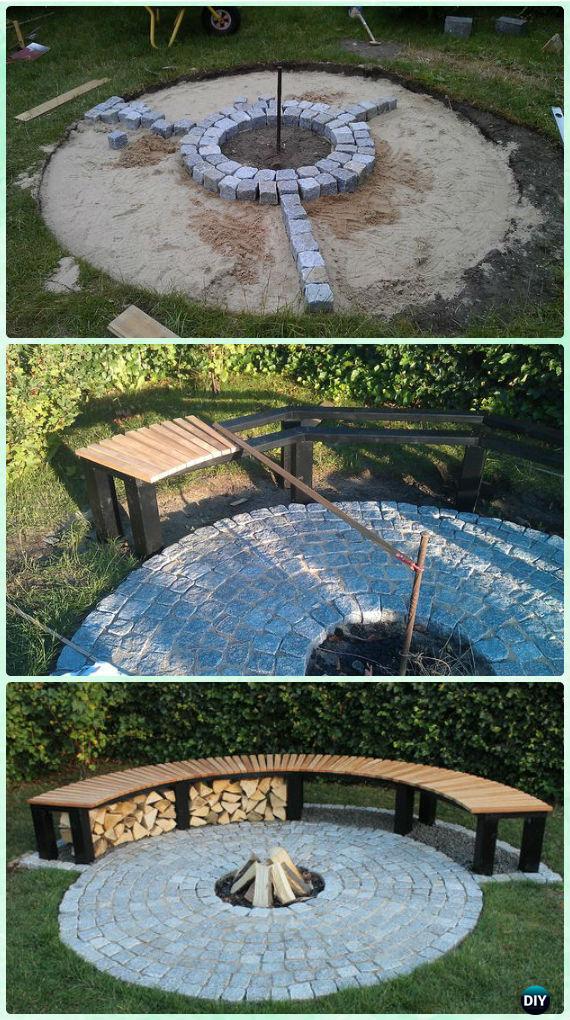 Diy Garden Firepit Patio Projects Free, Easy Fire Pit Benches