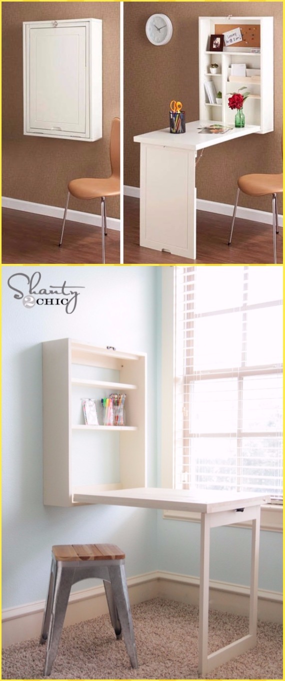 DIY Wall Mounted Desk Free Plans & Instructions