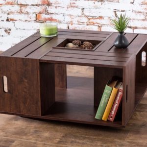 DIY Wine Fruit Wood Crate Coffee Table Free Plan