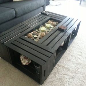 View of DIY Wood Crate Coffee Table Free Plans [Picture Instructions]