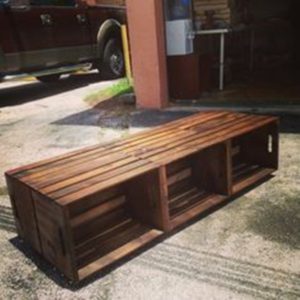 DIY Wine Fruit Wood Crate Coffee Table Free Plan - 6 wood crates