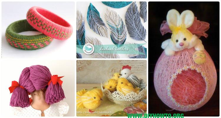 DIY Yarn Crafts Ideas Projects No Crochet