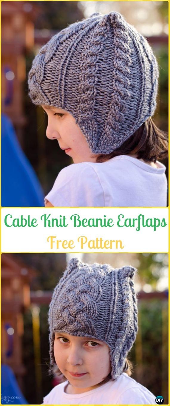 Knit Cable Beanie Hat Free Patterns