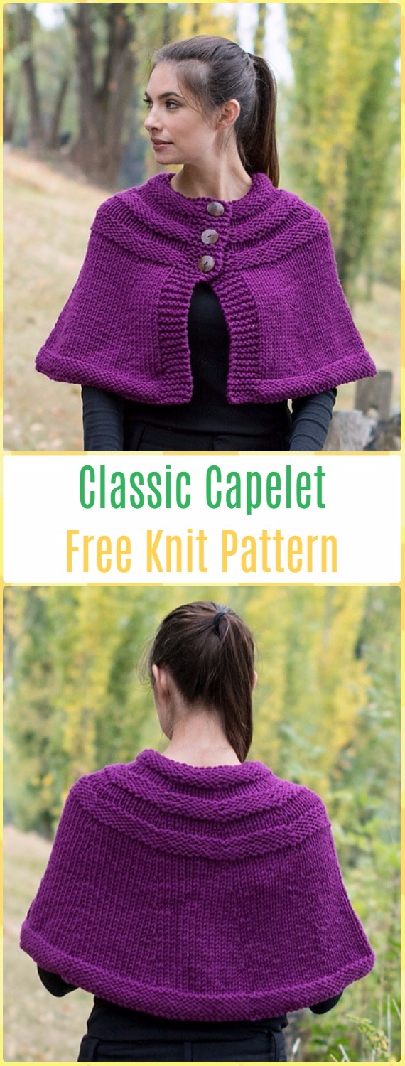 Knit Women Capes &amp; Poncho Free Patterns Instructions